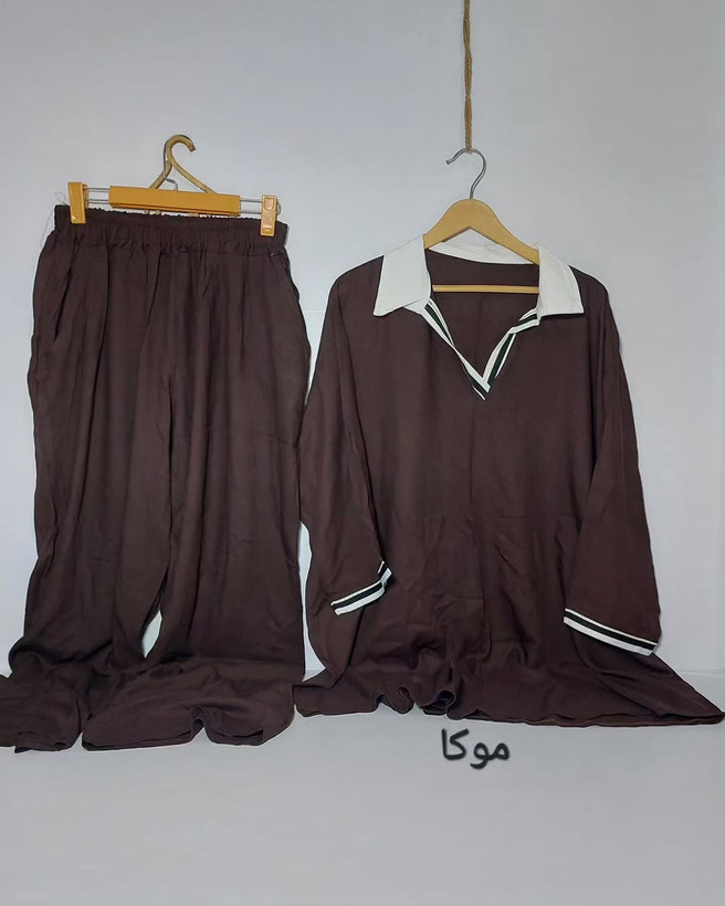 ست پلوشرت و شلوار سایز بزرگ زنانه